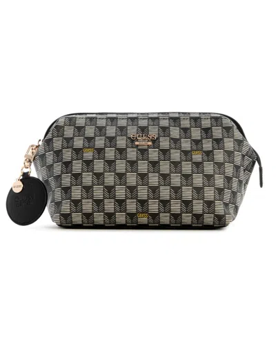 Guess G Wave Logo Zip Around Travel Pouches In Black Logo