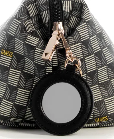 Guess G Wave Logo Zip Around Travel Pouches In Black Logo
