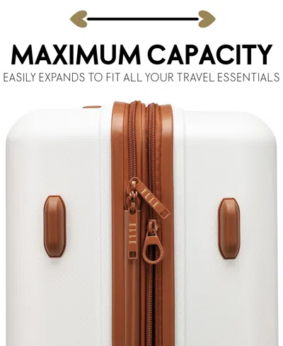 Elle Expedition 3-piece Expandable Retro Spinner Luggage Set In White