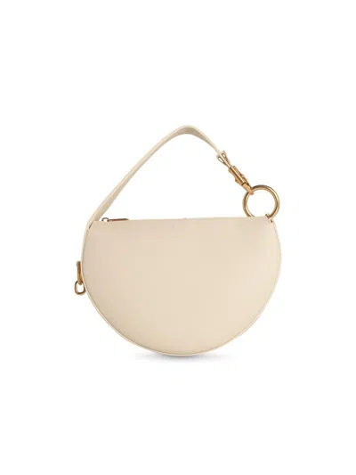 Burberry Ivory Leather Knight Arc Handbag In White