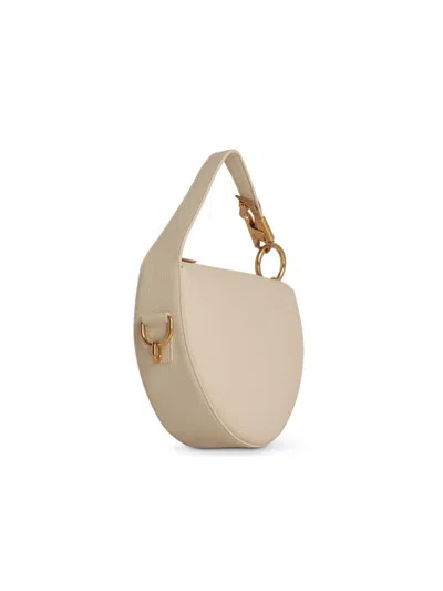 Burberry Ivory Leather Knight Arc Handbag In White