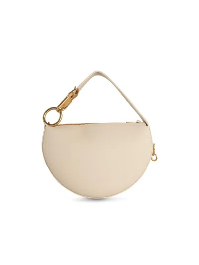 Burberry Ivory Leather Knight Arc Handbag In White