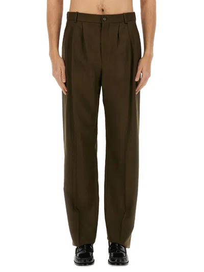 Saint Laurent Wide Pant In Green