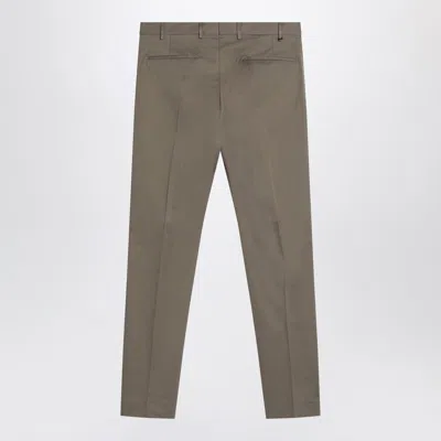 Pt Torino Slim Fit Military Green Trousers In Cotton In Green