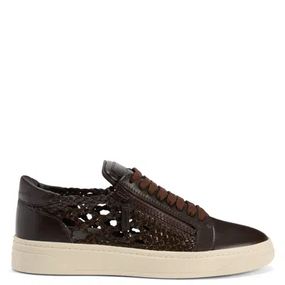 Giuseppe Zanotti Interwoven Sneakers In Brown