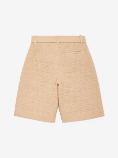 Fendi Monogram-pattern Shorts In Beige