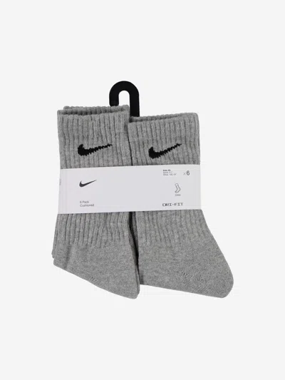 Nike Kids Performance Socks Set In Grey