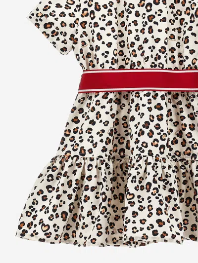 Monnalisa Girls Leopard Shirt Dress In Beige