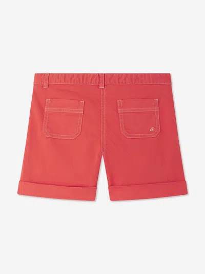 Bonpoint Belt-loop Denim Shorts In Red