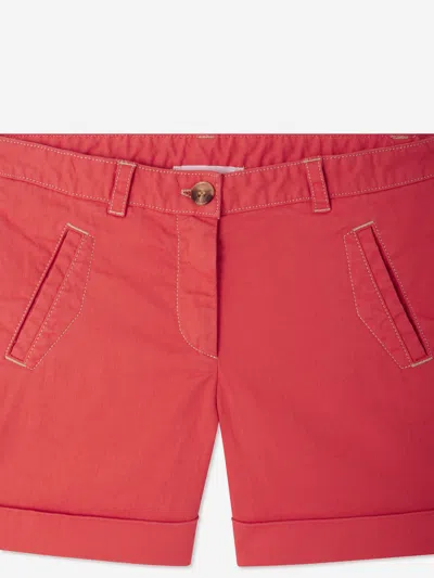 Bonpoint Belt-loop Denim Shorts In Red