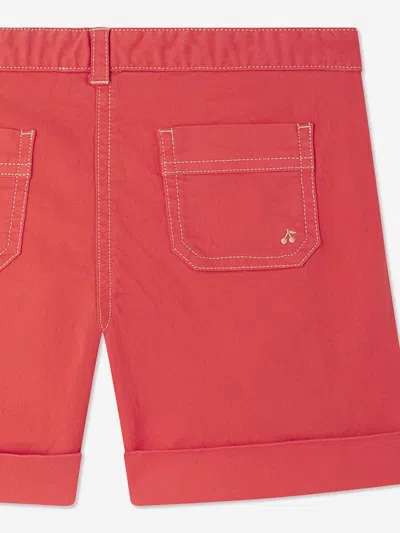 Bonpoint Belt-loop Denim Shorts In Red