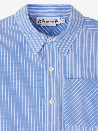 Bonpoint Light Blue Tango Striped Shirt In Blue