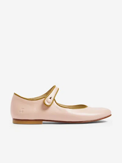 Bonpoint Ella Leather Mary Jane Flats In Pink
