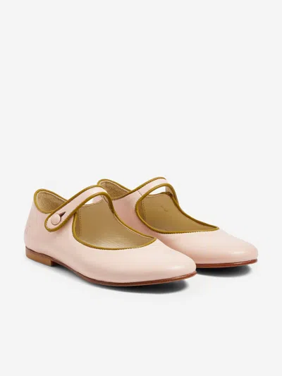 Bonpoint Ella Leather Mary Jane Flats In Pink