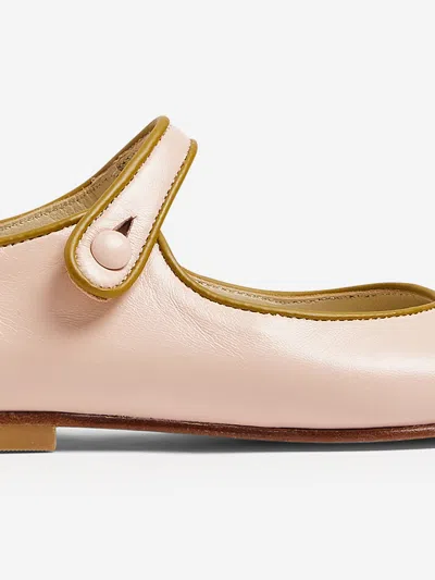 Bonpoint Ella Leather Mary Jane Flats In Pink