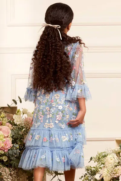 Needle & Thread Sequin-embellished Tulle Dress In Blue