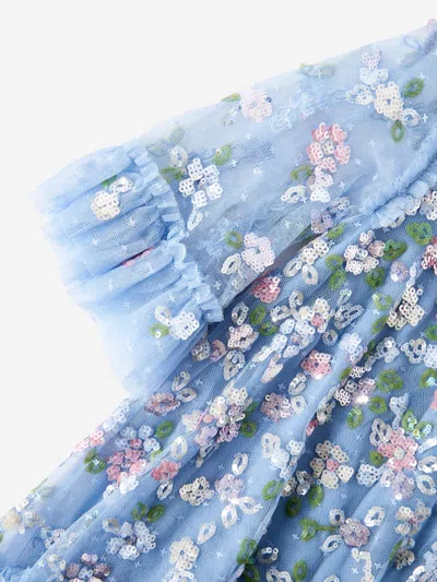 Needle & Thread Sequin-embellished Tulle Dress In Blue
