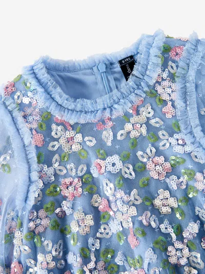 Needle & Thread Sequin-embellished Tulle Dress In Blue