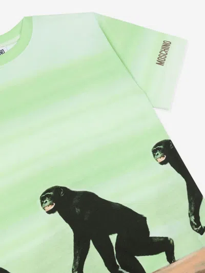 Moschino Monkey-print T-shirt In Green