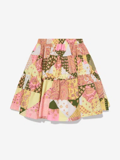 Etro Girls Paisley Patchwork Skirt In Pink
