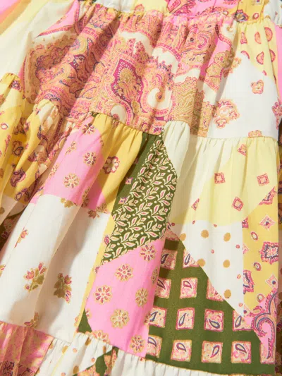 Etro Girls Paisley Patchwork Skirt In Pink