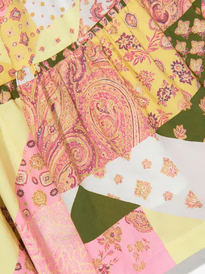 Etro Girls Paisley Patchwork Skirt In Pink