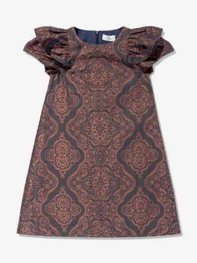 Etro Girls Jacquard Dress In Blue