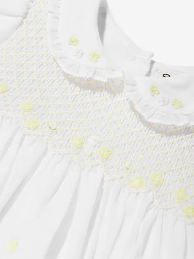 Sarah Louise Baby Girls Smocked Dress In White