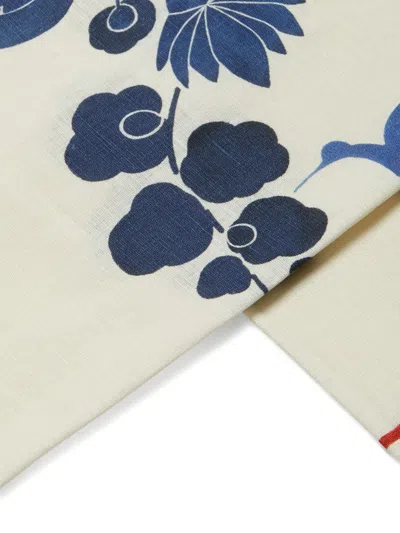 La Doublej Medium Wildbird Linen Tablecloth In White