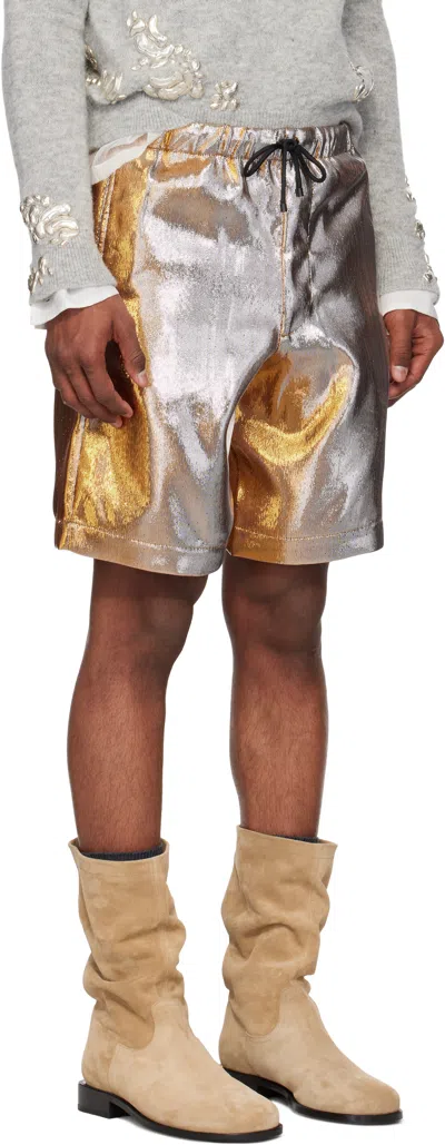 Dries Van Noten Piperi Gold Shorts