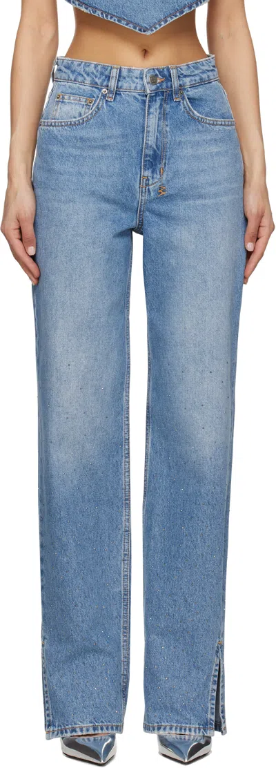 Ksubi Blue Low Rider Krystal Komet Jeans In Denim