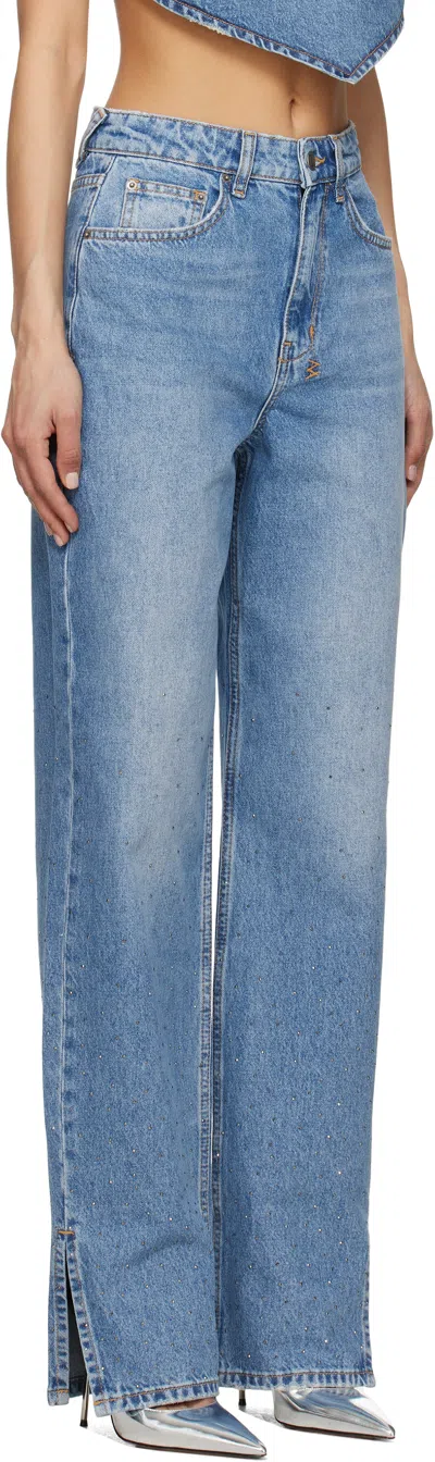 Ksubi Blue Low Rider Krystal Komet Jeans In Denim