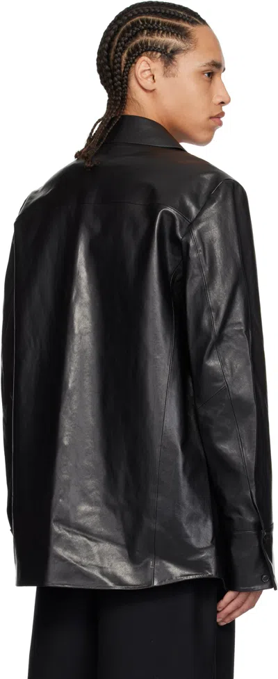 Entire Studios Black Legacy Leather Shirt In Blackleather