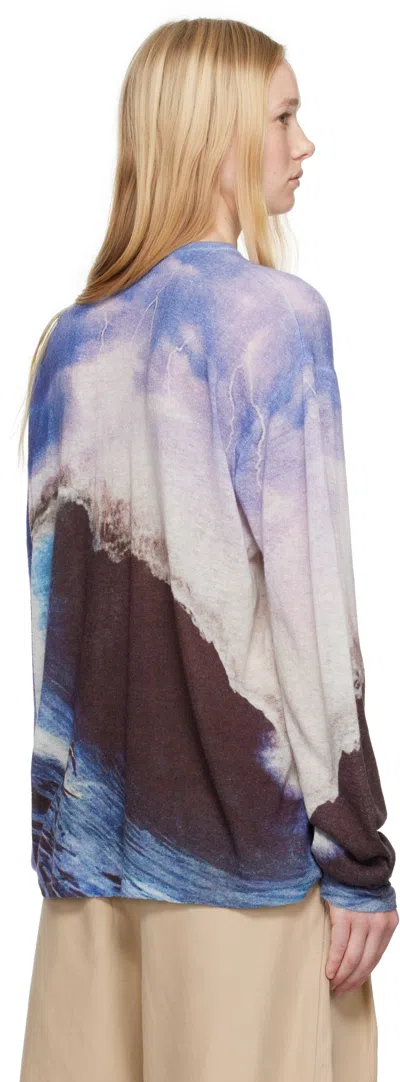Erl Wave Print Knit Sweater In 1 Multi