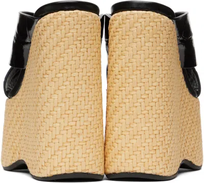 Paris Texas Mara Croc-effect Leather Platform Sandals In Black-naturale