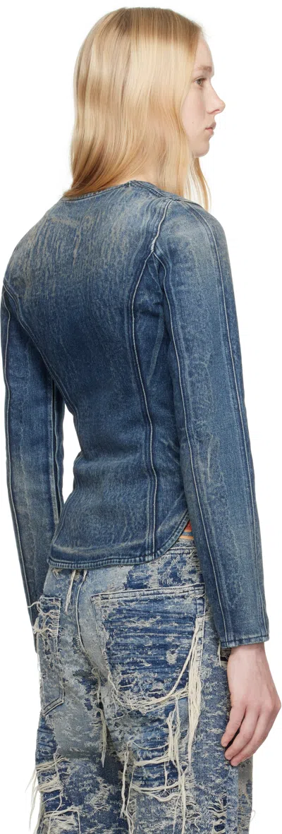 Diesel Jacket In Ghost Embossed Denim In 01