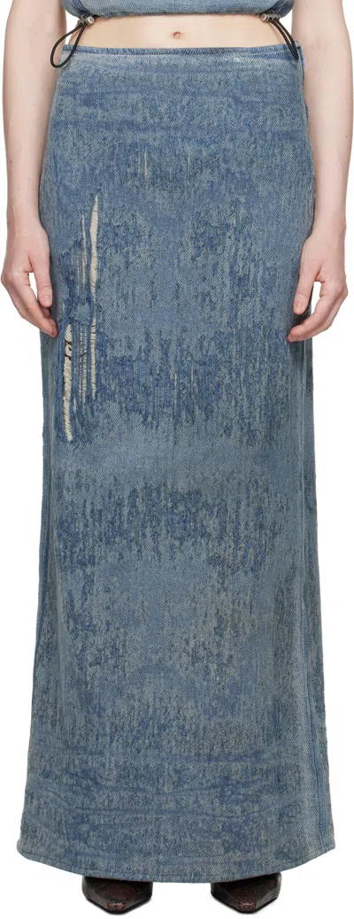 Diesel Skirt In Ultra-destroyed Jacquard Denim In 01