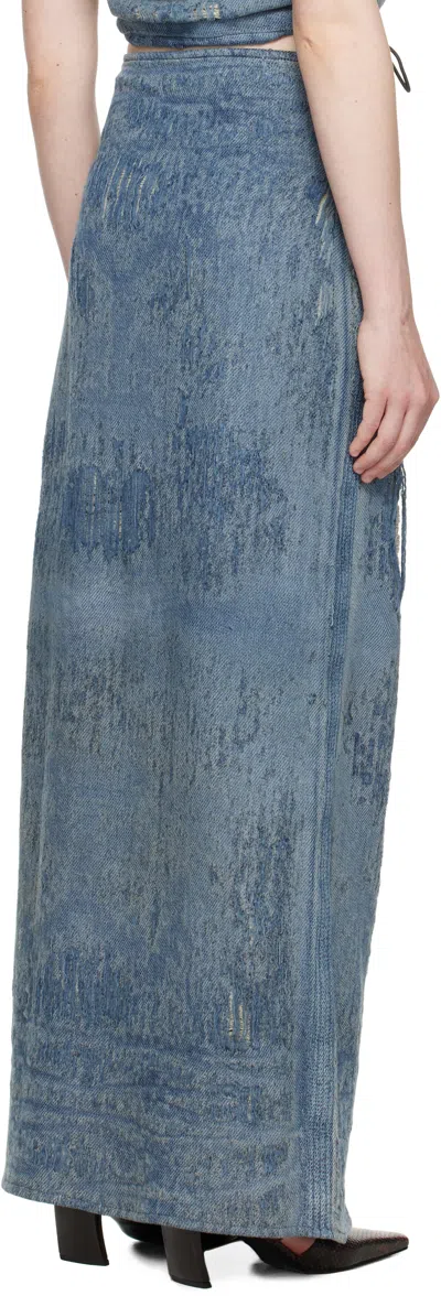 Diesel Skirt In Ultra-destroyed Jacquard Denim In 01