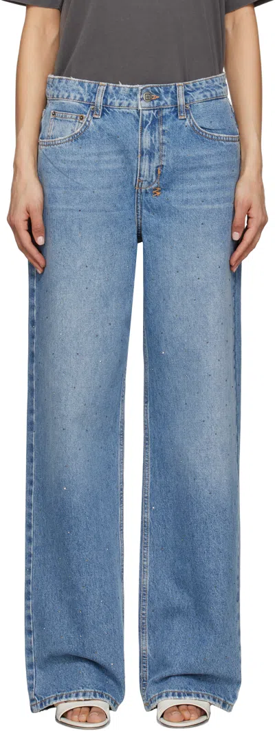 Ksubi Blue Low Rider Krystal Komet Jeans In Denim