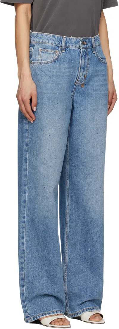 Ksubi Blue Low Rider Krystal Komet Jeans In Denim