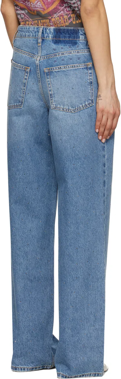 Ksubi Blue Low Rider Krystal Komet Jeans In Denim