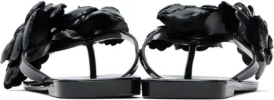 Coperni Flower-embellished Flip Flops In Black