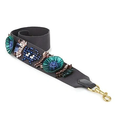 Shop Anya Hindmarch Space Invaders Diamante Floral Strap In Vere Black