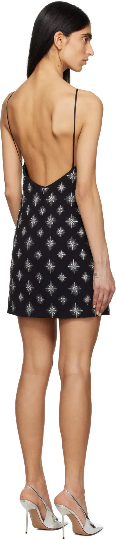 Amiri Black Starburst Crystal Minidress In Black