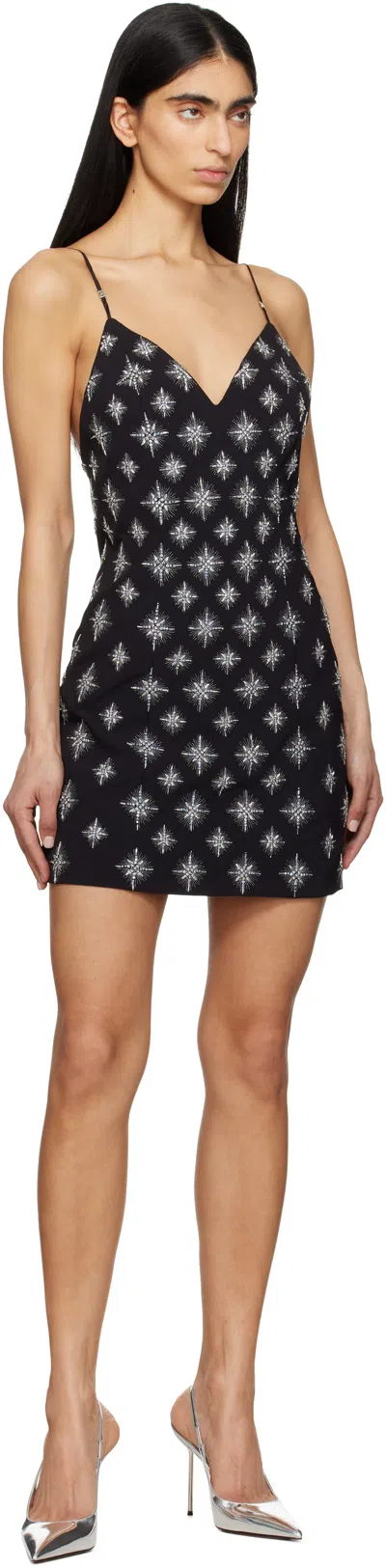 Amiri Black Starburst Crystal Minidress In Black