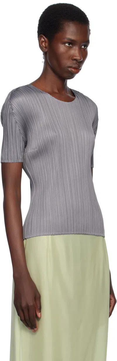 Issey Miyake Gray Basics T-shirt In 12 Gray