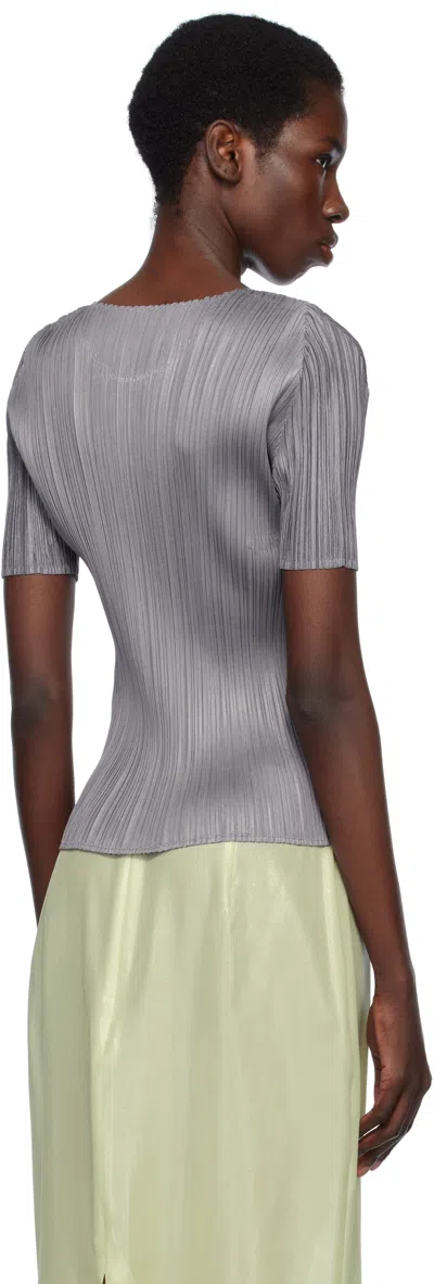 Issey Miyake Gray Basics T-shirt In 12 Gray