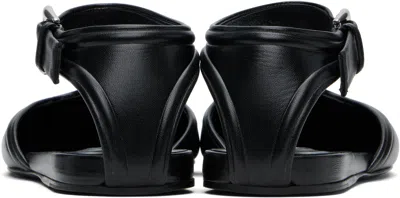 Jil Sander Leather Mary Jane Flats In 001 Black