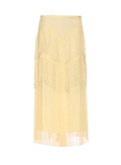 Twinset Midi Skirt In Yellow