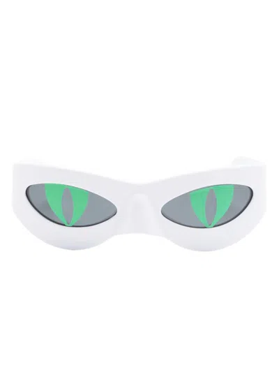 Charles Jeffrey Loverboy Neko Rectangle-frame Sunglasses In White
